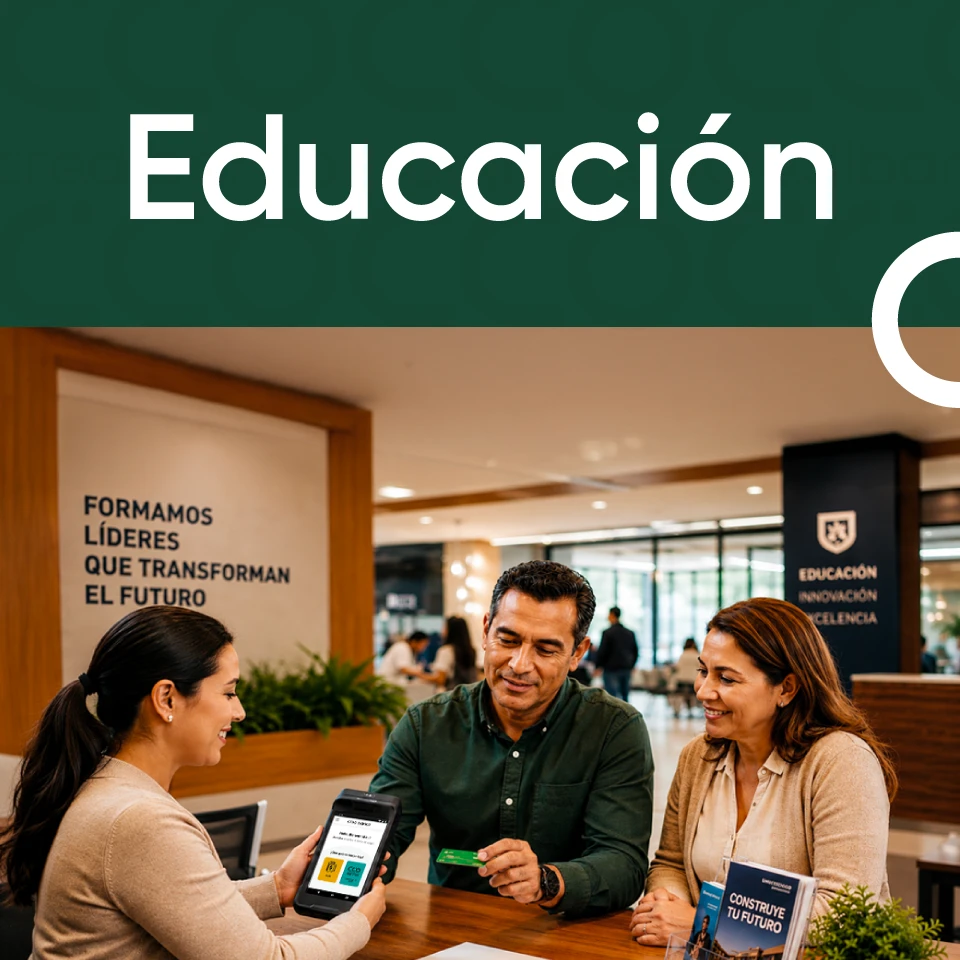 Banner de Open Finance con el mensaje ‘Conectamos datos con soluciones digitales’ y logotipo de CrediBanco sobre fondo tecnológico.