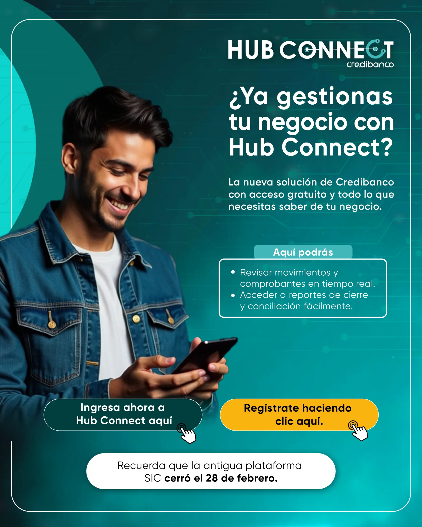 Banner Hub Connect: gestiona tu negocio